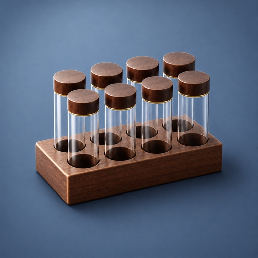 Coffee Cellar & Diary app icon — glass vials of coffee beans in a wooden rack